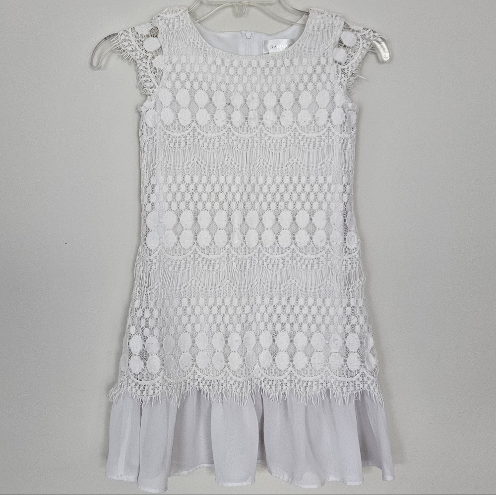 Lavender Brand Girls White Lace Dress Size 7